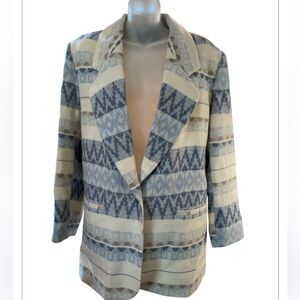 Braetan wool blend blazer coat Vgt Ukraine made shacket Aztec longer style XL